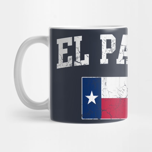 El Paso Texas Flag Texan Vintage Fade by E